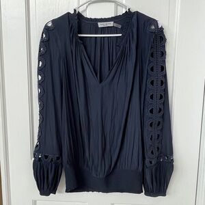 Ramy Brook Open Lace Sleeve Blouse